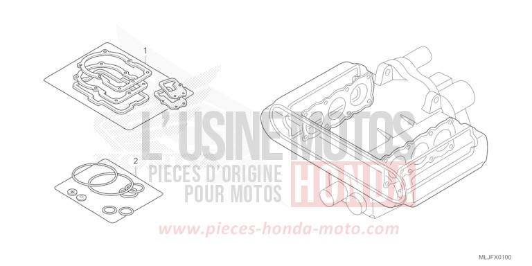 TROUSSE DE JOINT A de Gold Wing MAT BALLISTIC BLACK METALLIC (NHA86) 2025